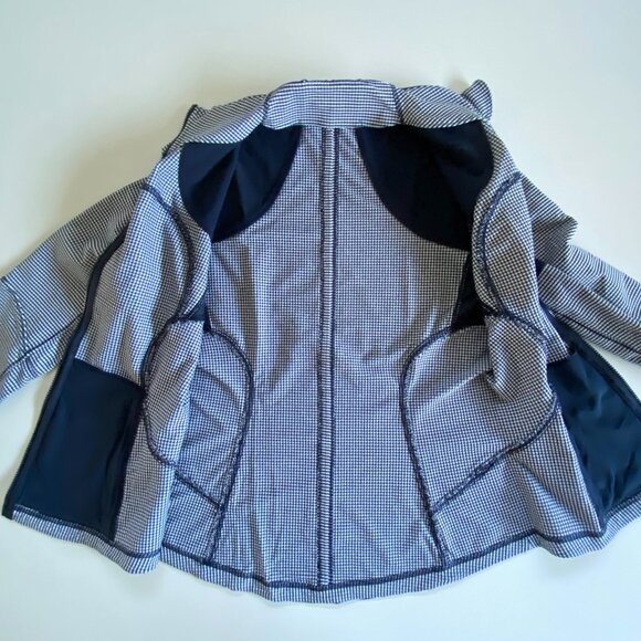 Lululemon Form Navy Gingham Jacket In Inkwell Sz 12 - Picture 4 of 12